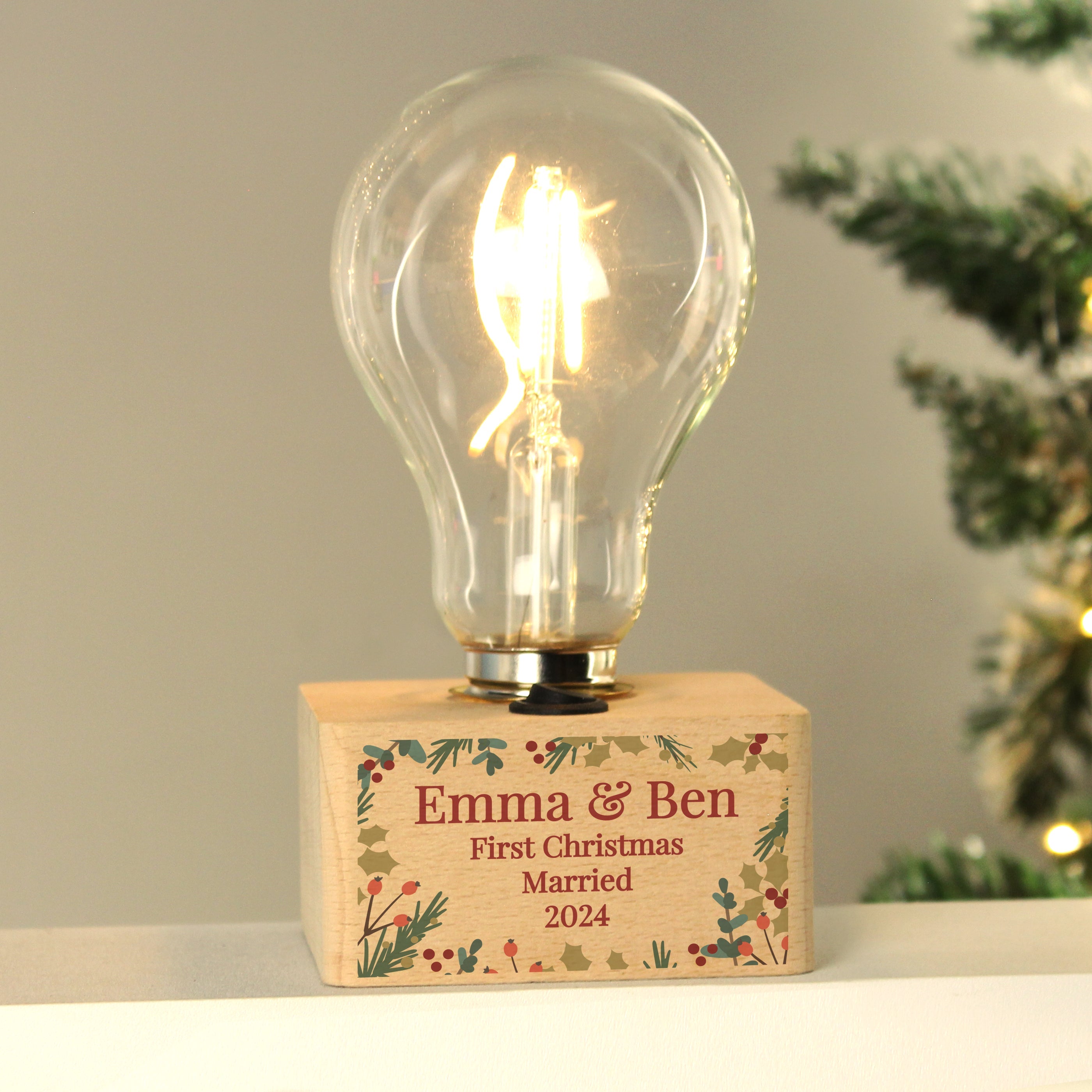 Personalised Christmas Foliage Light Bulb - Shop LED Lighting At Gift Moments - 2