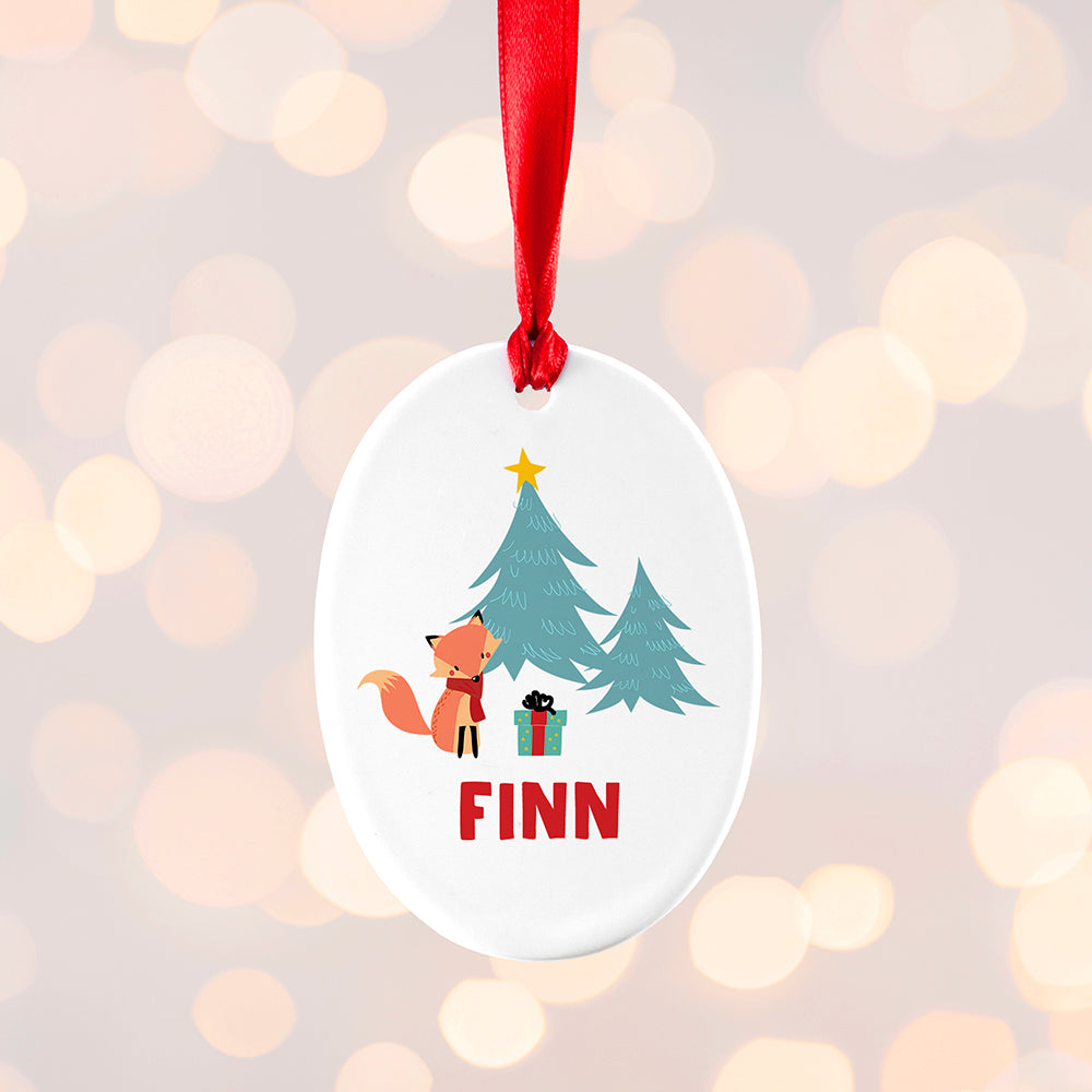 Personalised Christmas Fox Decoration: 4 - Christmas Decorations By Gift Moments