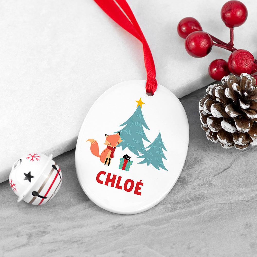 Personalised Christmas Fox Decoration: 5 - Christmas Decorations By Gift Moments