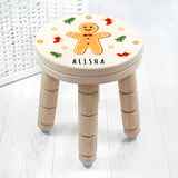 Personalised Christmas Gingerbread Wooden Stool: 2 Wooden Stools By Gift Moments