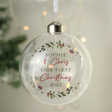 Personalised Christmas Glass Bauble: 3 - Christmas Baubles By Gift Moments