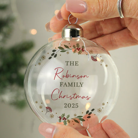 Personalised Christmas Glass Bauble: 2 - Christmas Baubles By Gift Moments