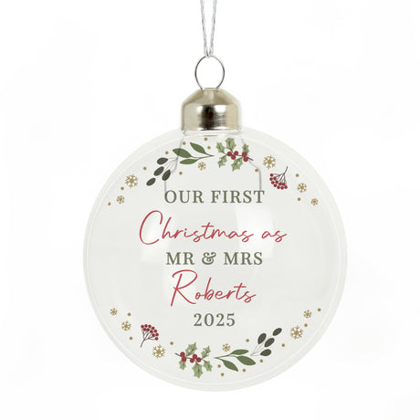 Personalised Christmas Glass Bauble: 4 - Christmas Baubles By Gift Moments