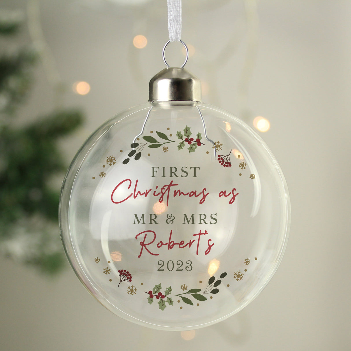 Personalised Christmas Glass Bauble: 4 - Christmas Baubles By Gift Moments