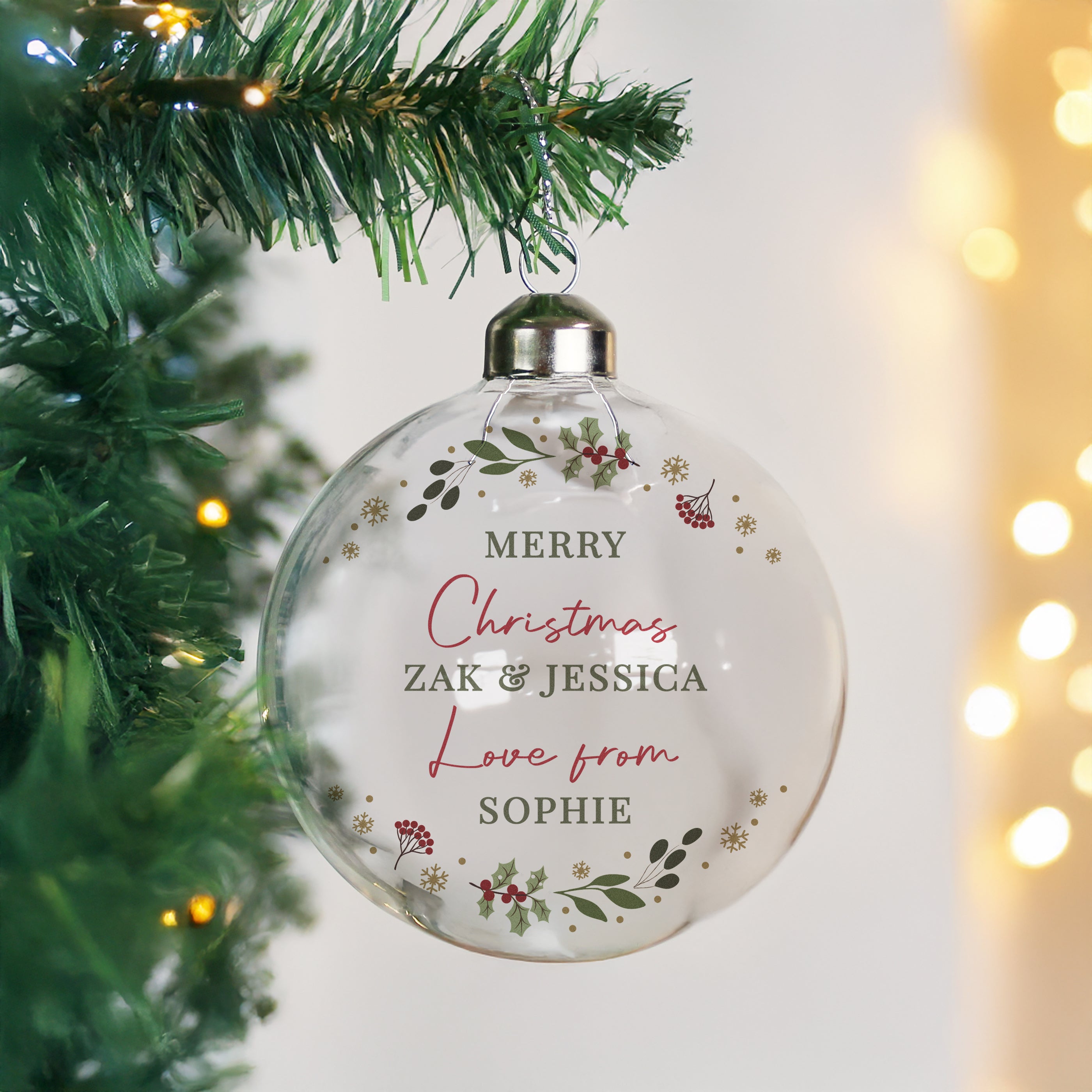 Personalised Christmas Glass Bauble - Shop Christmas Baubles At Gift Moments - 1