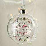 Personalised Christmas Glass Bauble: 2 - Christmas Baubles By Gift Moments