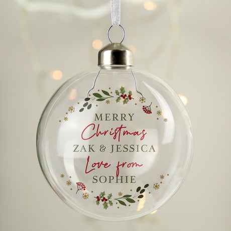 Personalised Christmas Glass Bauble: 2 - Christmas Baubles By Gift Moments