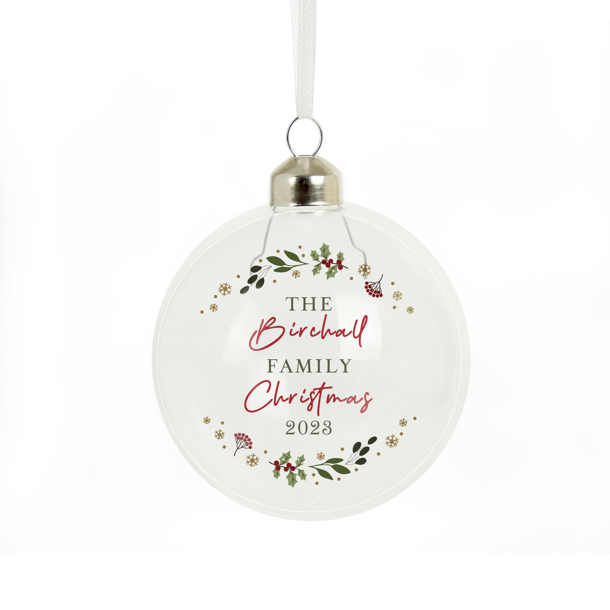Personalised Christmas Glass Bauble: 5 - Christmas Baubles By Gift Moments