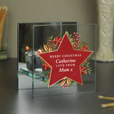 Personalised Christmas Glass Tea Light Candle Holder: 4 - Candle Holders By Gift Moments