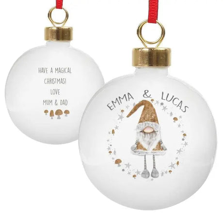 Personalised Christmas Gonk Bauble: 4 - Christmas Baubles By Gift Moments