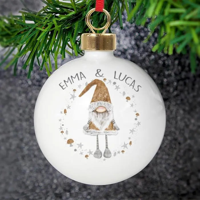 Personalised Christmas Gonk Bauble: 1 - Christmas Baubles By Gift Moments