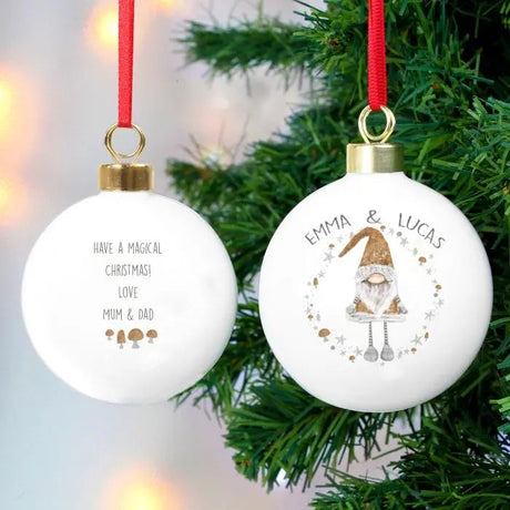 Personalised Christmas Gonk Bauble: 2 - Christmas Baubles By Gift Moments
