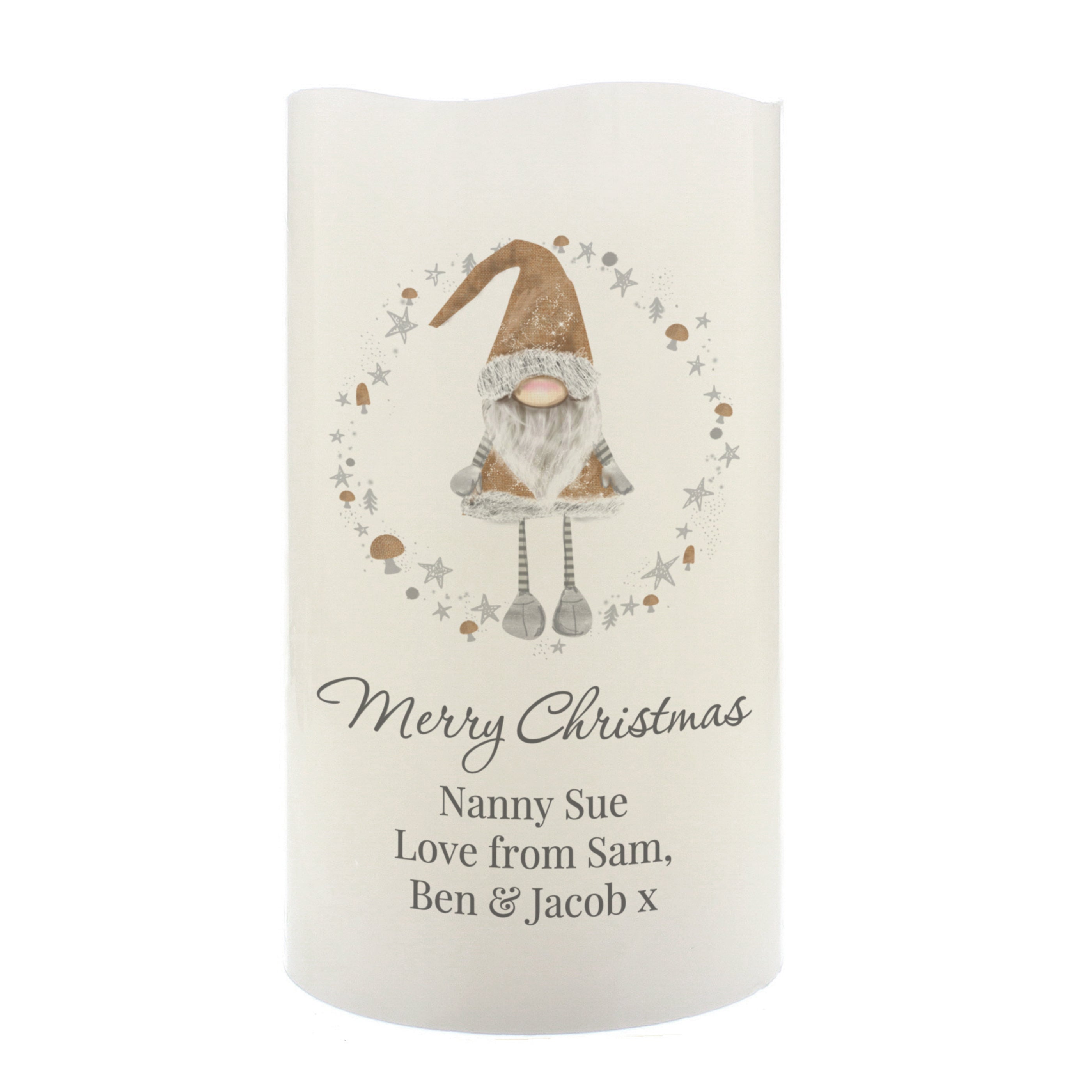 Personalised Christmas Gonk LED Candle - Shop LED Lighting At Gift Moments - 5