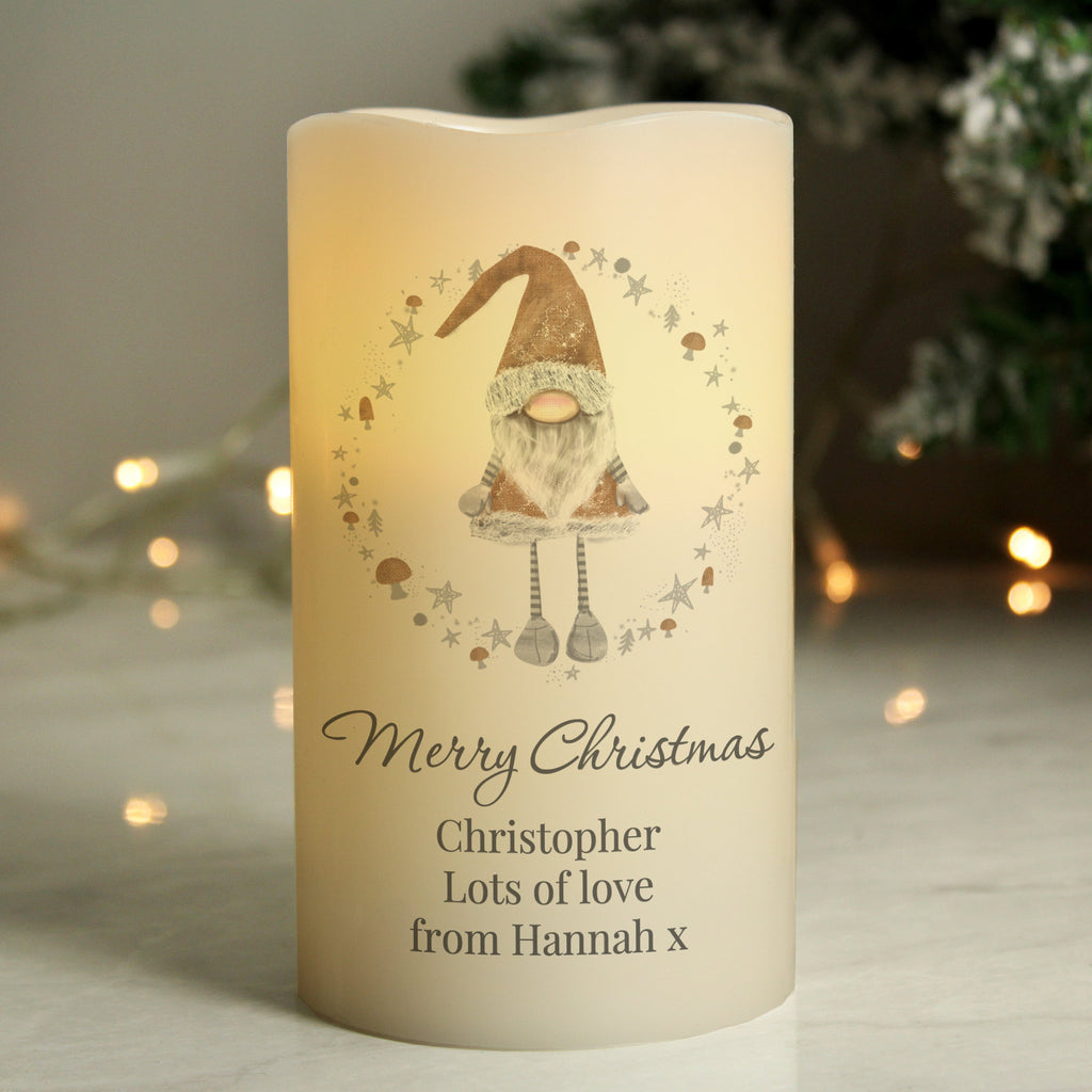 Personalised Christmas Gonk LED Candle - Shop LED Lighting At Gift Moments - 4
