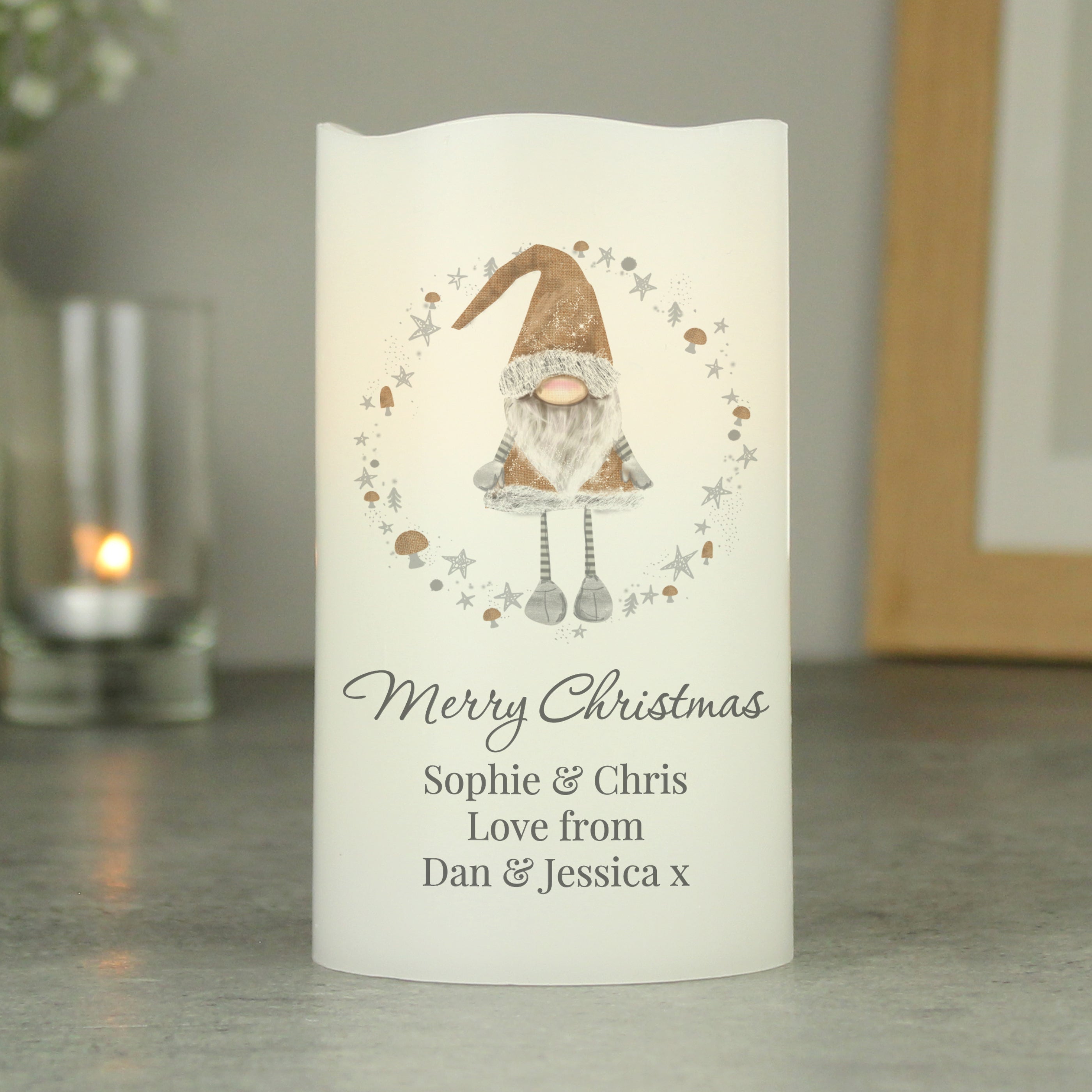 Personalised Christmas Gonk LED Candle - Shop LED Lighting At Gift Moments - 2