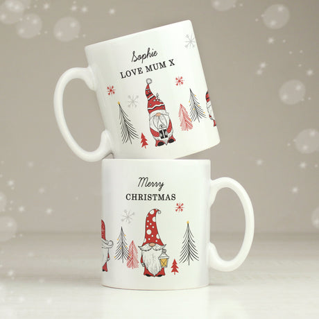 Personalised Christmas Gonk Pattern Mug: 6 - Mugs By Gift Moments