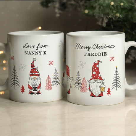 Personalised Christmas Gonk Pattern Mug: 1 - Mugs By Gift Moments