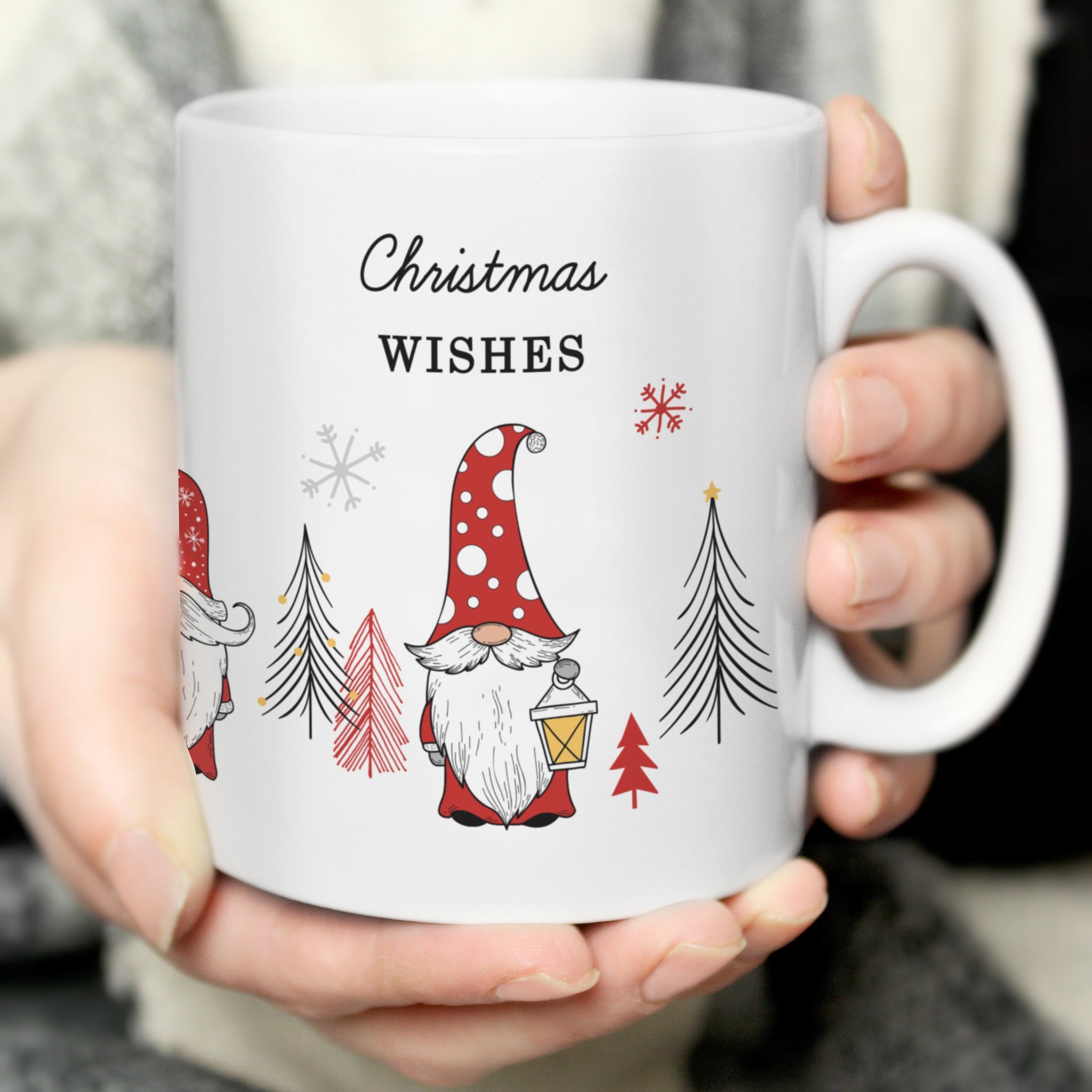 Personalised Christmas Gonk Pattern Mug: 4 - Mugs By Gift Moments