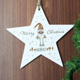 Personalised Christmas Gonk Wooden Star Decoration: 1 - Christmas Decorations By Gift Moments