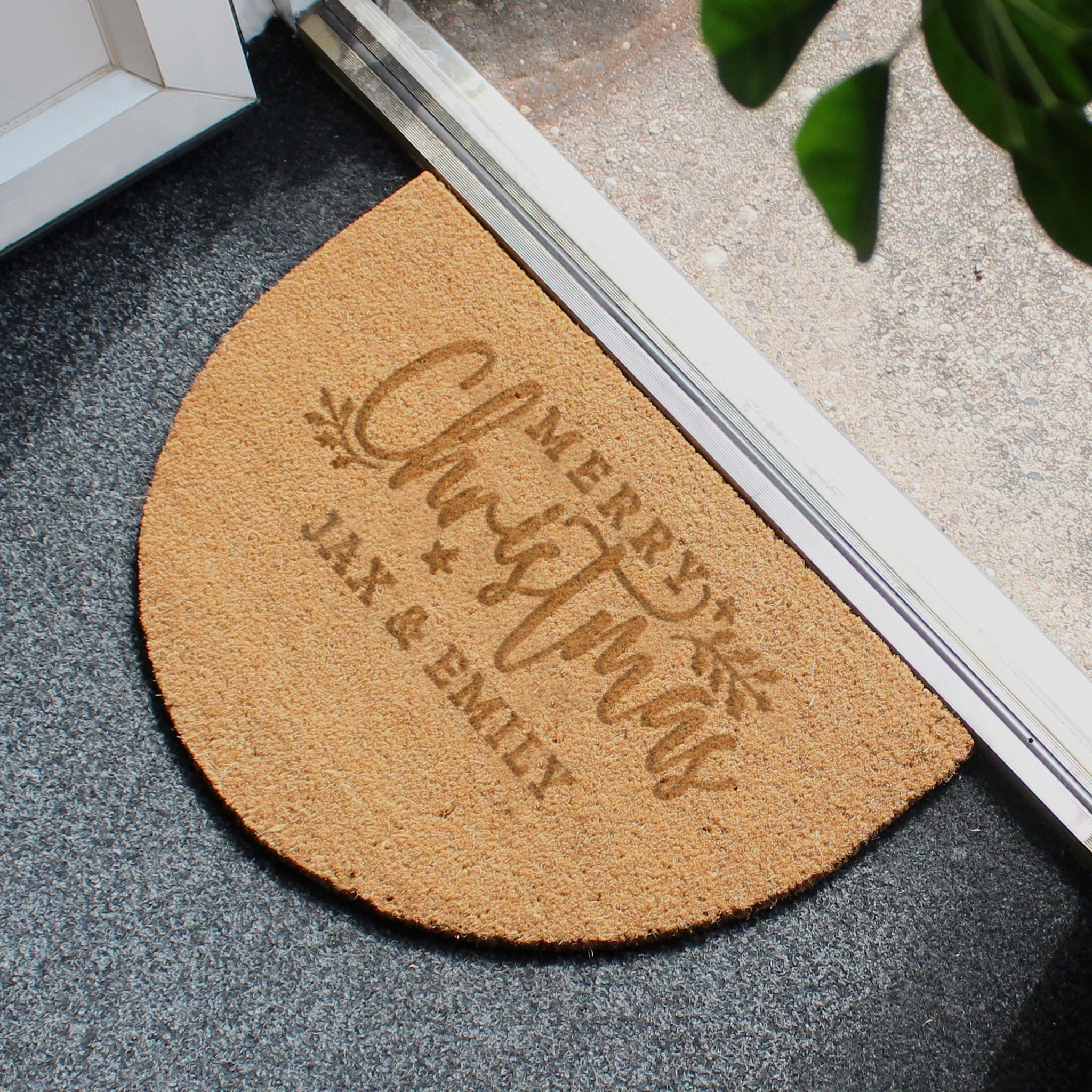 Personalised Christmas Half Moon Indoor Doormat: 3 - Doormats By Gift Moments