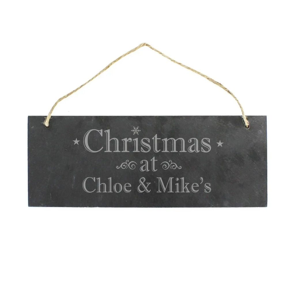 Personalised Christmas Hanging Slate Plaque - Shop Signs & Plaques At Gift Moments - 2