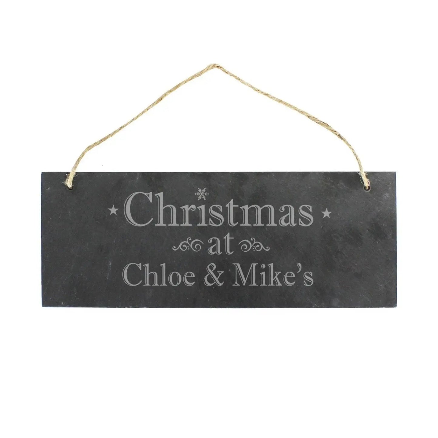 Personalised Christmas Hanging Slate Plaque: 2 - Signs & Plaques By Gift Moments