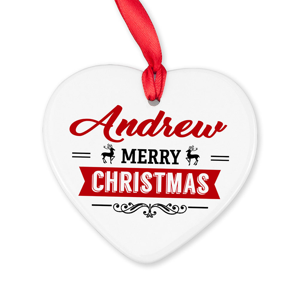Personalised Christmas Heart Decoration: 6 - Christmas Decorations By Gift Moments