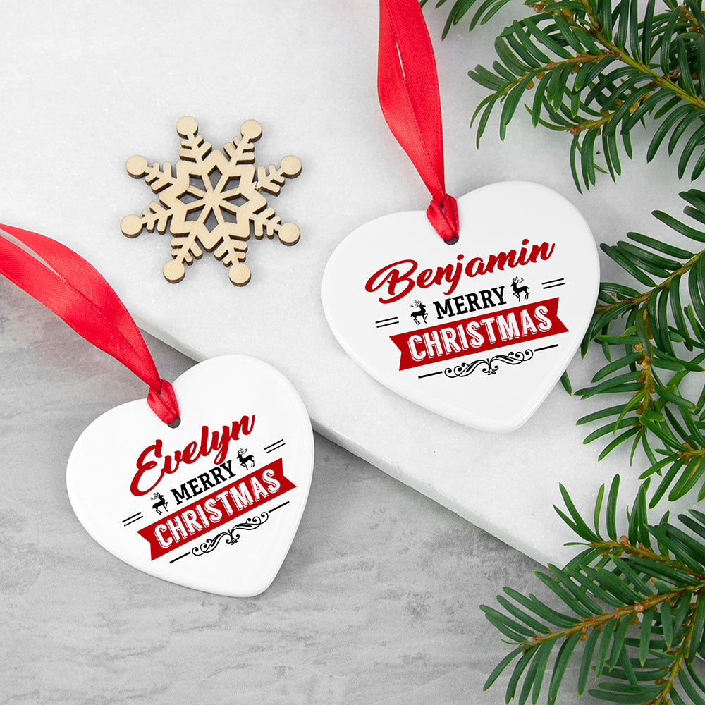 Personalised Christmas Heart Decoration: 1 - Christmas Decorations By Gift Moments