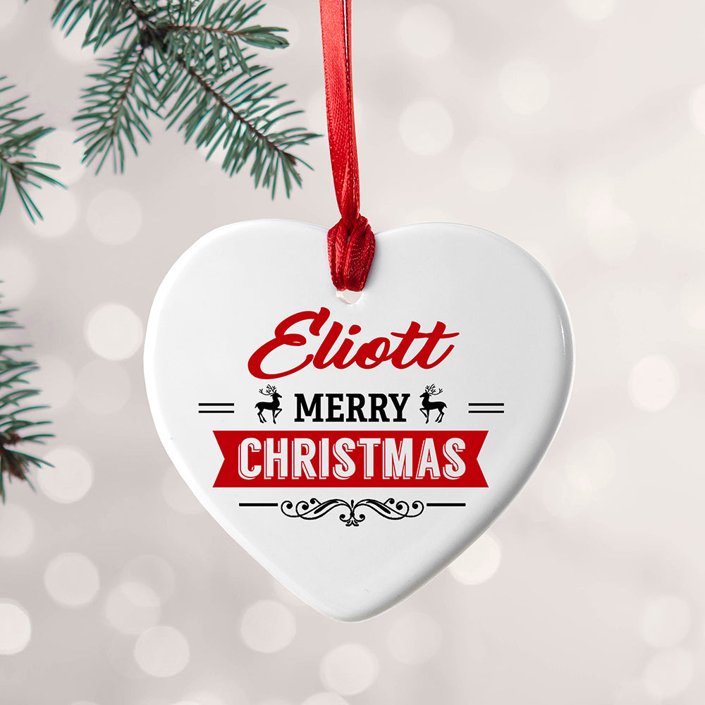 Personalised Christmas Heart Decoration: 3 - Christmas Decorations By Gift Moments