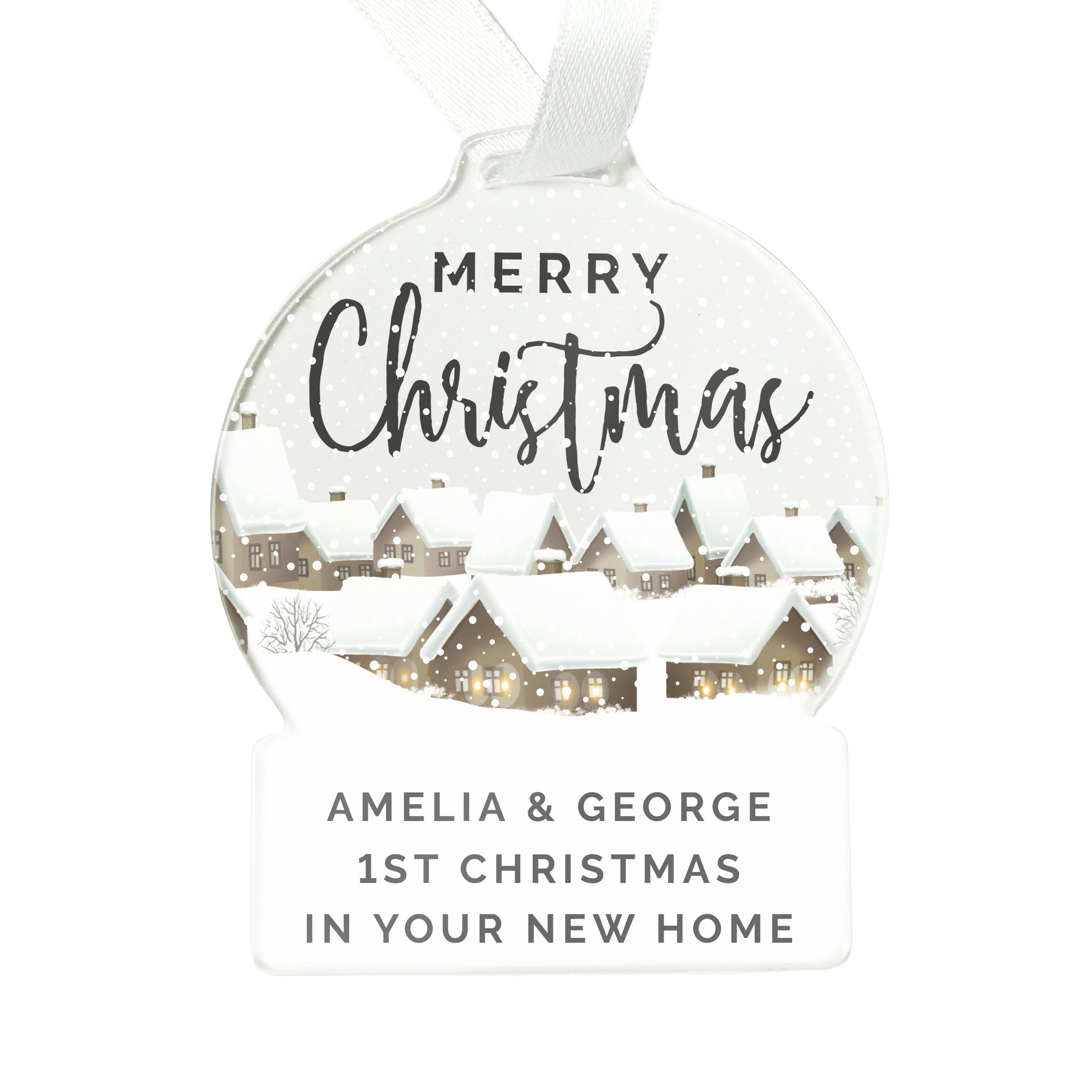 Personalised Christmas Home Acrylic Snowglobe Decoration: 5 - Christmas Decorations By Gift Moments