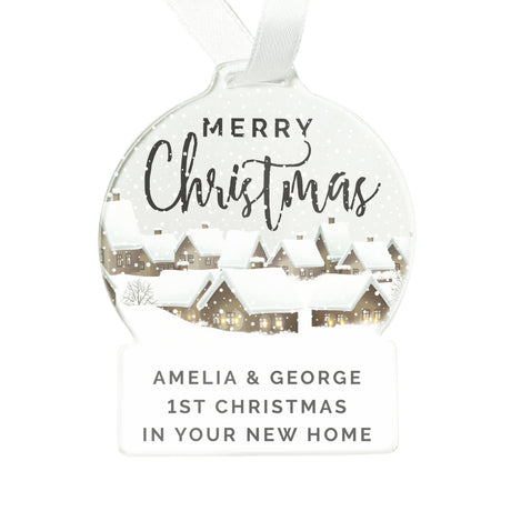 Personalised Christmas Home Acrylic Snowglobe Decoration: 5 - Christmas Decorations By Gift Moments