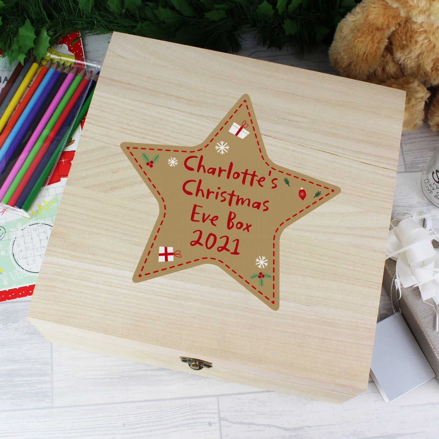 Personalised Christmas Large Wooden Keepsake Box: 1 - Keepsake Boxes By Gift Moments