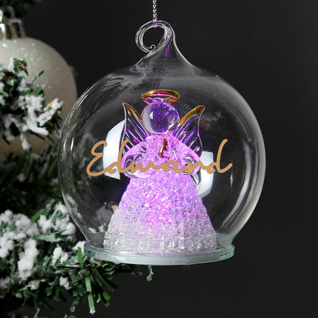 Personalised Christmas LED Angel Bauble: 1 - LED Lighting By Gift Moments