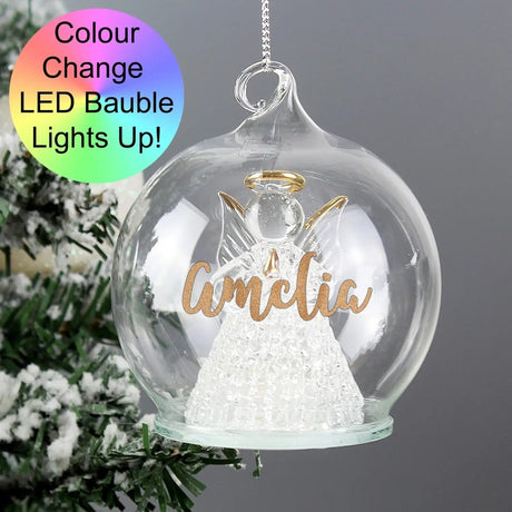 Personalised Christmas LED Angel Bauble: 2 - LED Lighting By Gift Moments