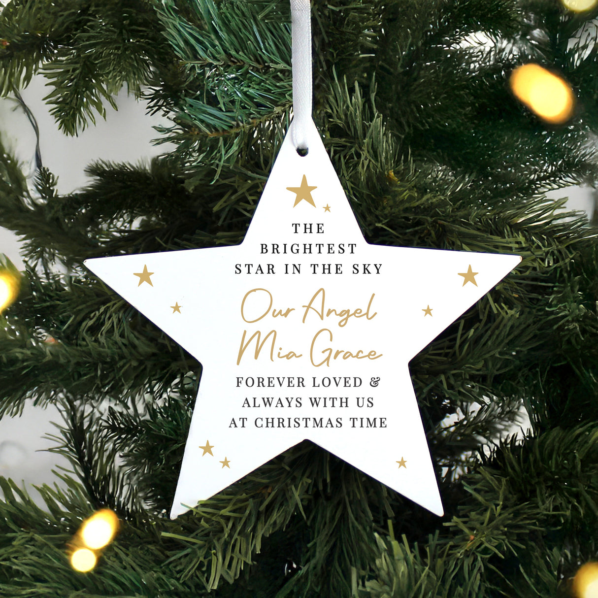 Personalised Christmas Memorial Star Ornament: 1 - Christmas Decorations By Gift Moments