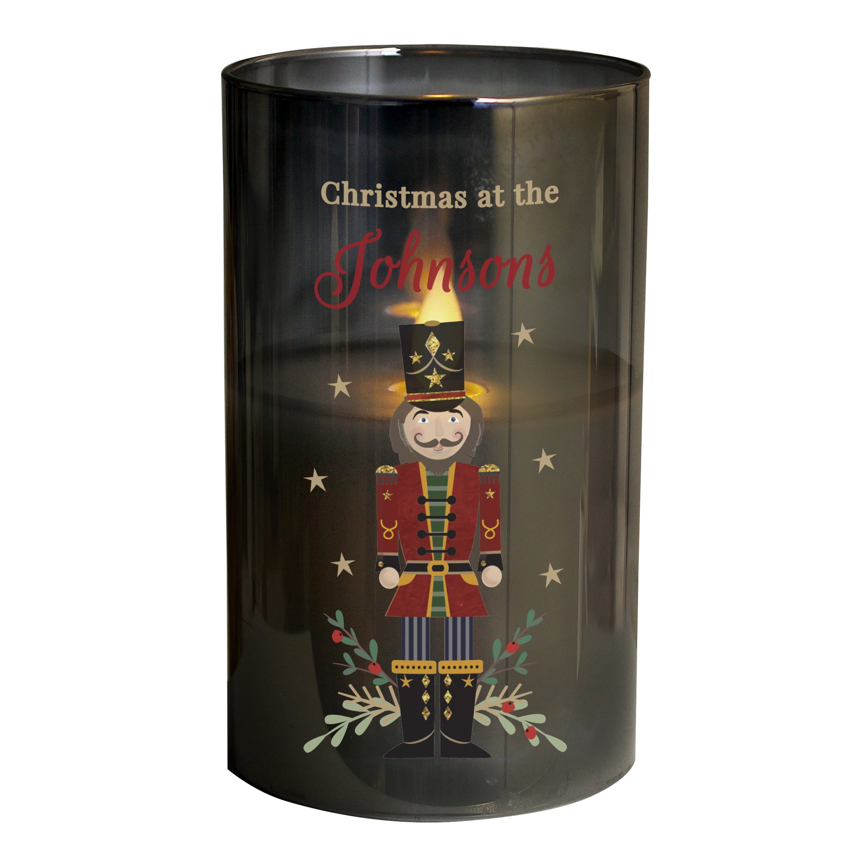 Personalised Christmas Nutcracker Smoked LED Candle - Shop LED Lighting At Gift Moments - 6
