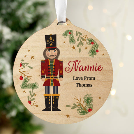 Personalised Christmas Nutcracker Wooden Bauble: 1 - Christmas Decorations By Gift Moments