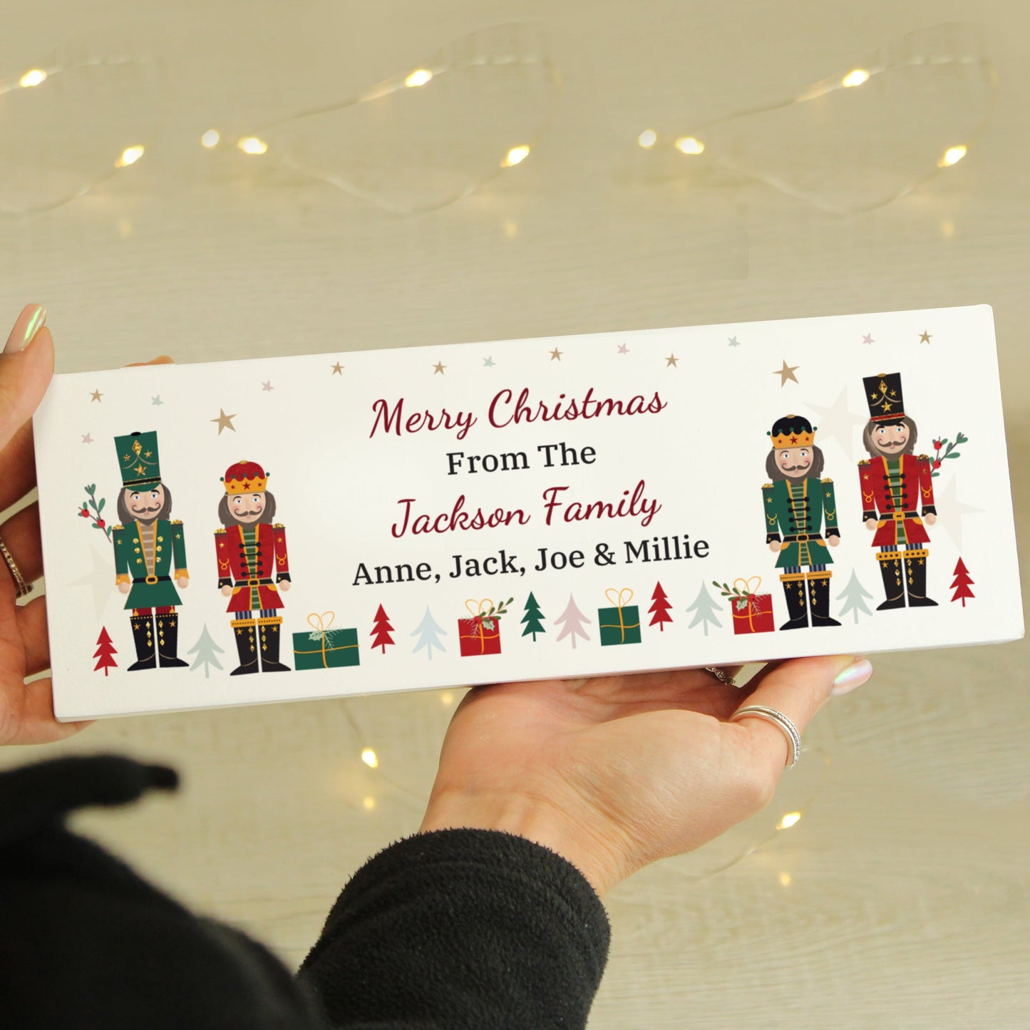 Personalised Christmas Nutcracker Wooden Mantel Ornament: 4 - Christmas Decorations By Gift Moments