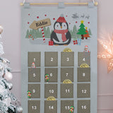 Personalised Christmas Penguin Advent Calendar In Silver Grey: 4 - Advent Calendars By Gift Moments