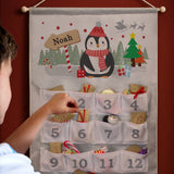 Personalised Christmas Penguin Advent Calendar In Silver Grey: 2 - Advent Calendars By Gift Moments