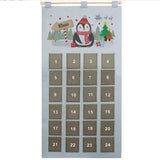 Personalised Christmas Penguin Advent Calendar In Silver Grey: 5 - Advent Calendars By Gift Moments