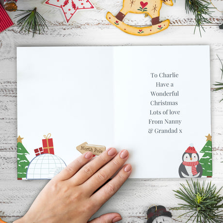 Personalised Christmas Penguin Card: 3 - Greeting Cards By Gift Moments