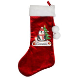 Personalised Christmas Penguin Red Stocking: 4 - Christmas Stockings By Gift Moments