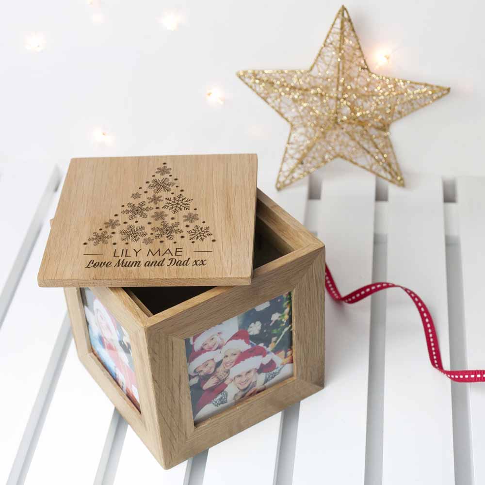 Personalised Christmas Photo Cube: 5 Photo Cubes By Gift Moments