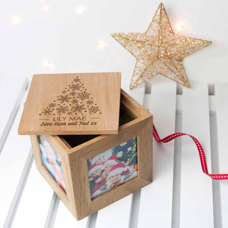 Personalised Christmas Photo Cube: 5 Photo Cubes By Gift Moments