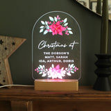 Personalised Christmas Poinsettia Wooden Based LED Light: 1 - LED Lighting By Gift Moments
