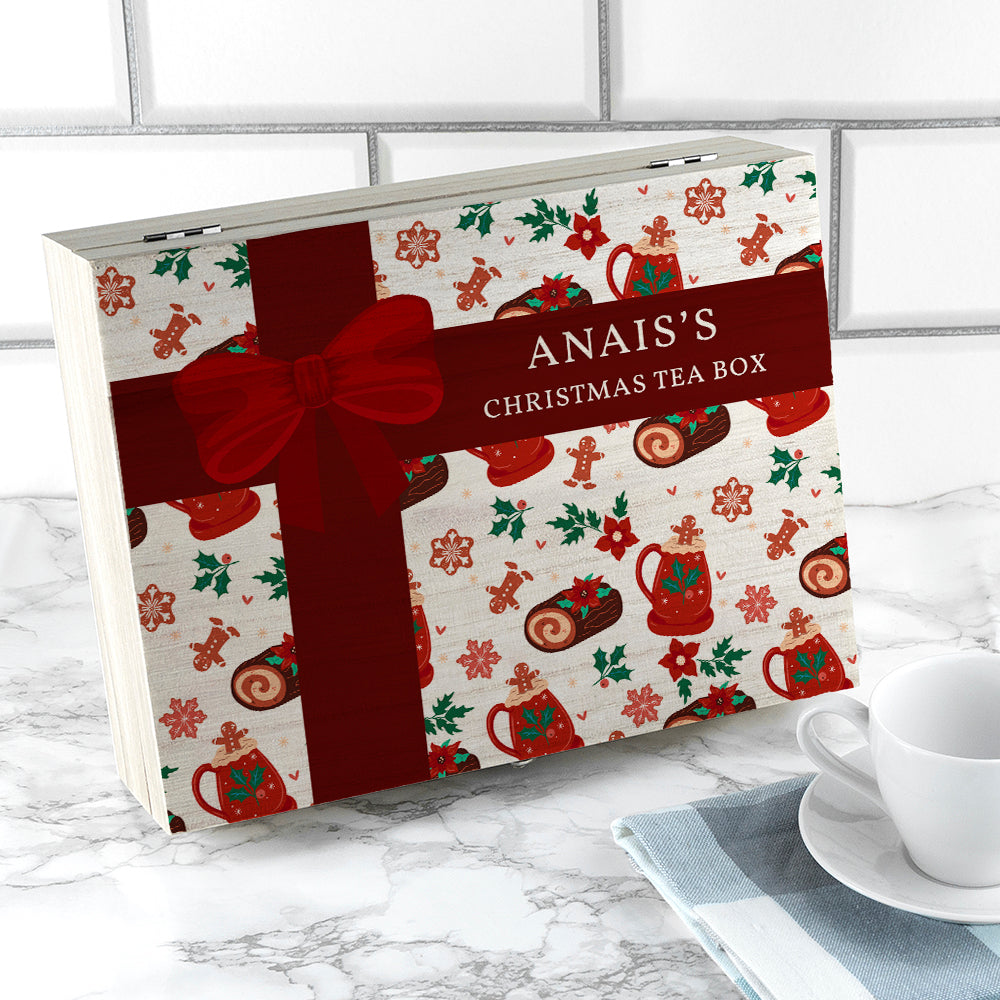 Personalised Christmas Present Tea Box Selection: 5 Tea Boxes By Gift Moments