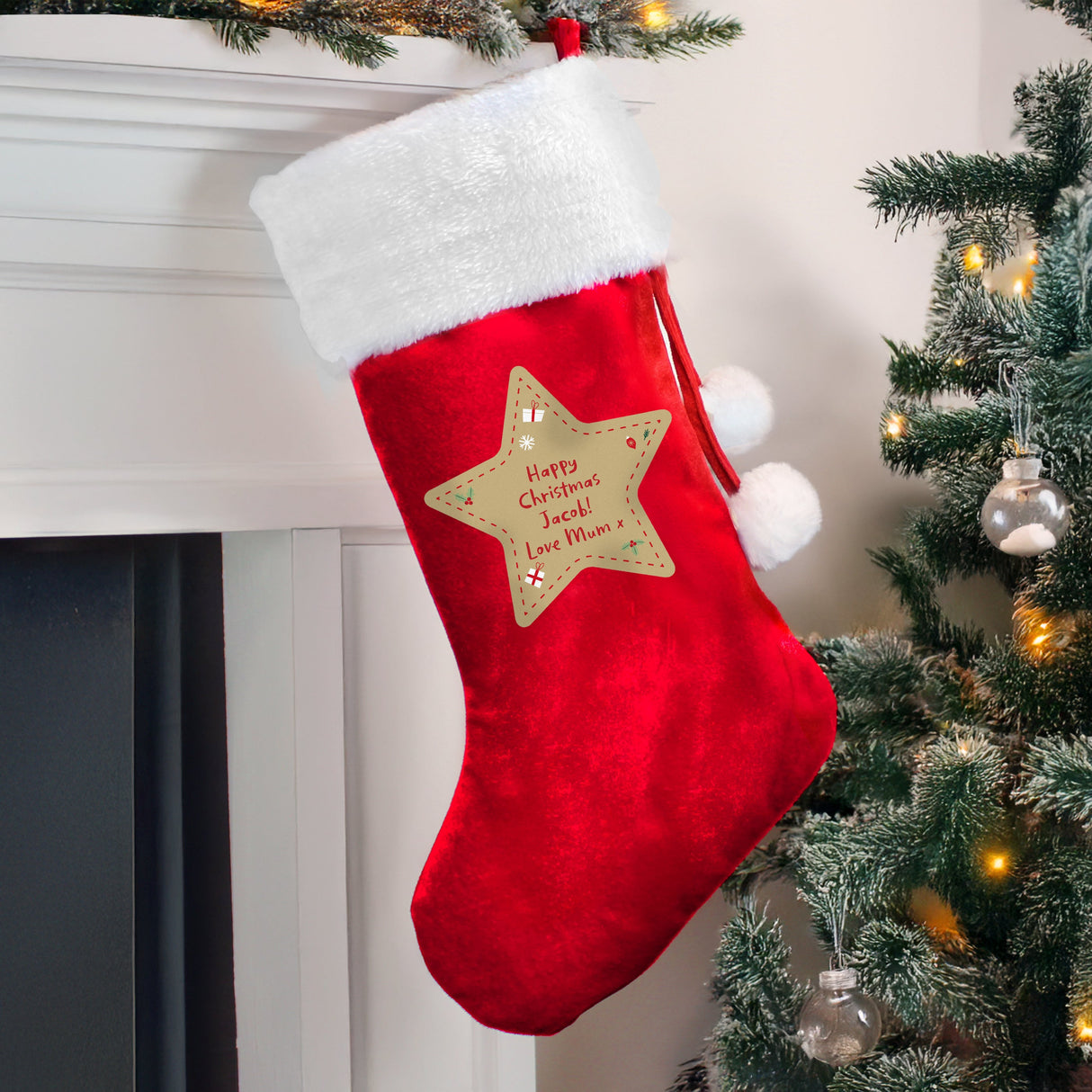 Personalised Christmas Red Stocking: 1 - Christmas Stockings By Gift Moments