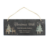 Personalised Christmas Reindeer Hanging Slate Plaque: 5 - Signs & Plaques By Gift Moments