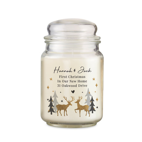 Personalised Christmas Reindeer Large Candle Jar: 4 - Candles By Gift Moments